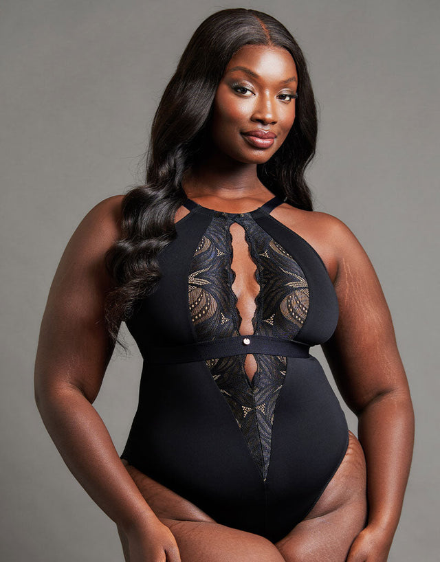 Scantilly Indulgence Multiway Stretch Lace Body Black/Latte