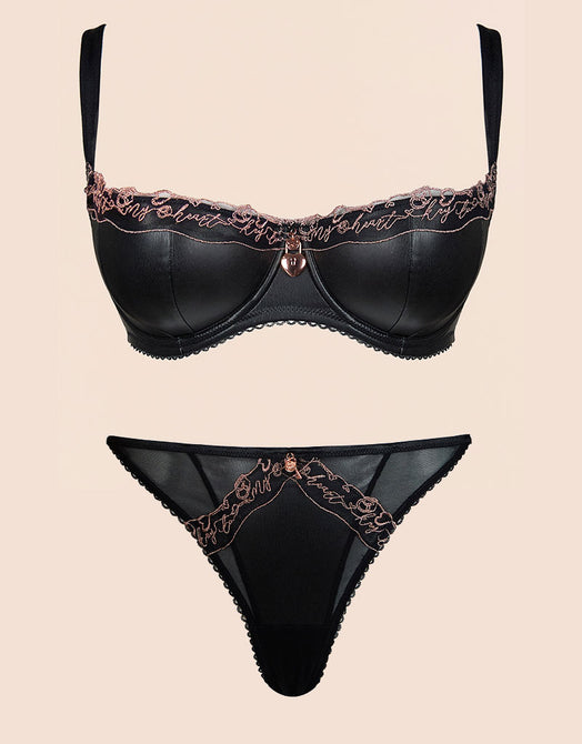 Scantilly Key to My Heart Padded Half Cup Bra Black