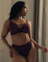 Scantilly Laced Up High Waist Thong Merlot