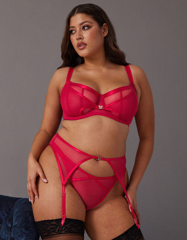 Scantilly Loved Up Suspender Belt Crimson