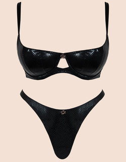 Scantilly Serpent Padded Half Cup Bra Black