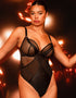 Scantilly Suspense Plunge Bodysuit Black