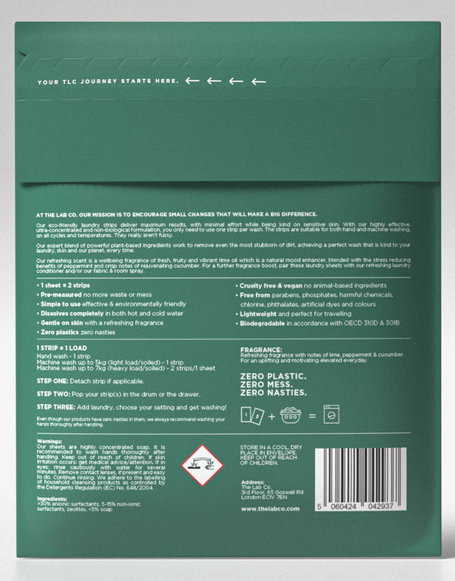 The Lab Co Laundry Strips 32 Pack Refreshing