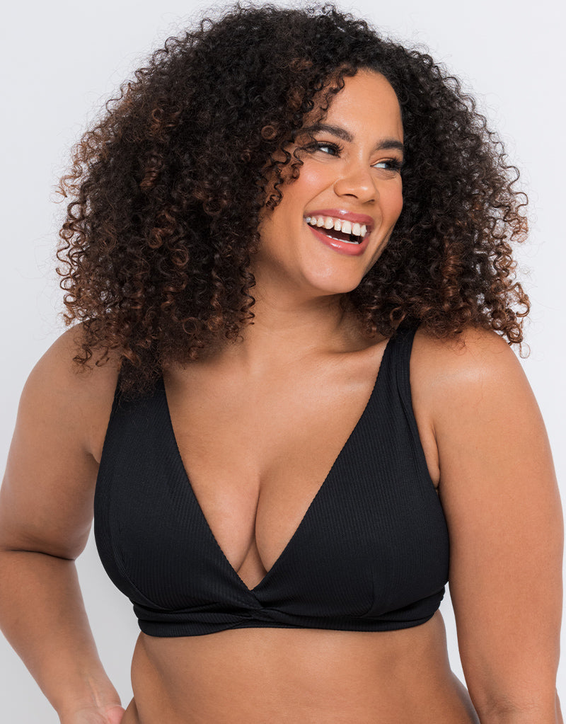Black non padded bikini top 2025