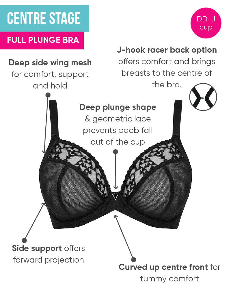 Curvy Kate Centre Stage Full Plunge Side Support Bra Black – Curvy