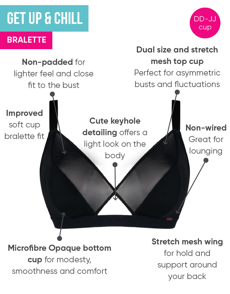Curvy Kate Get Up and Chill Bralette BH voor dames, Zwart, 75F Curvy Kate Get Up and Chill Bralette BH voor dames, Zwart, 75F